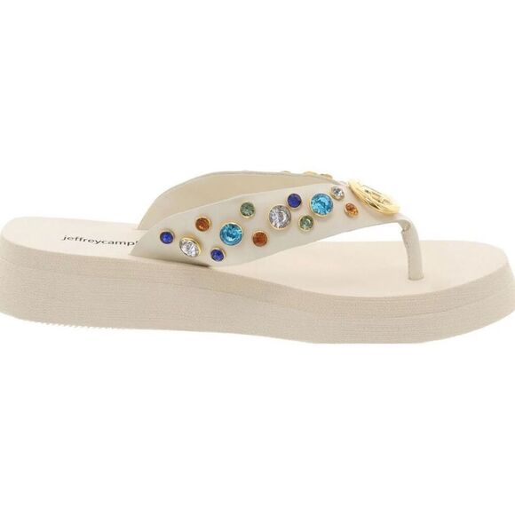 Jeffrey Campbell Iconics Womens Slip On Platform Flip Flop Sandals White Size 8 - Picture 3 of 12